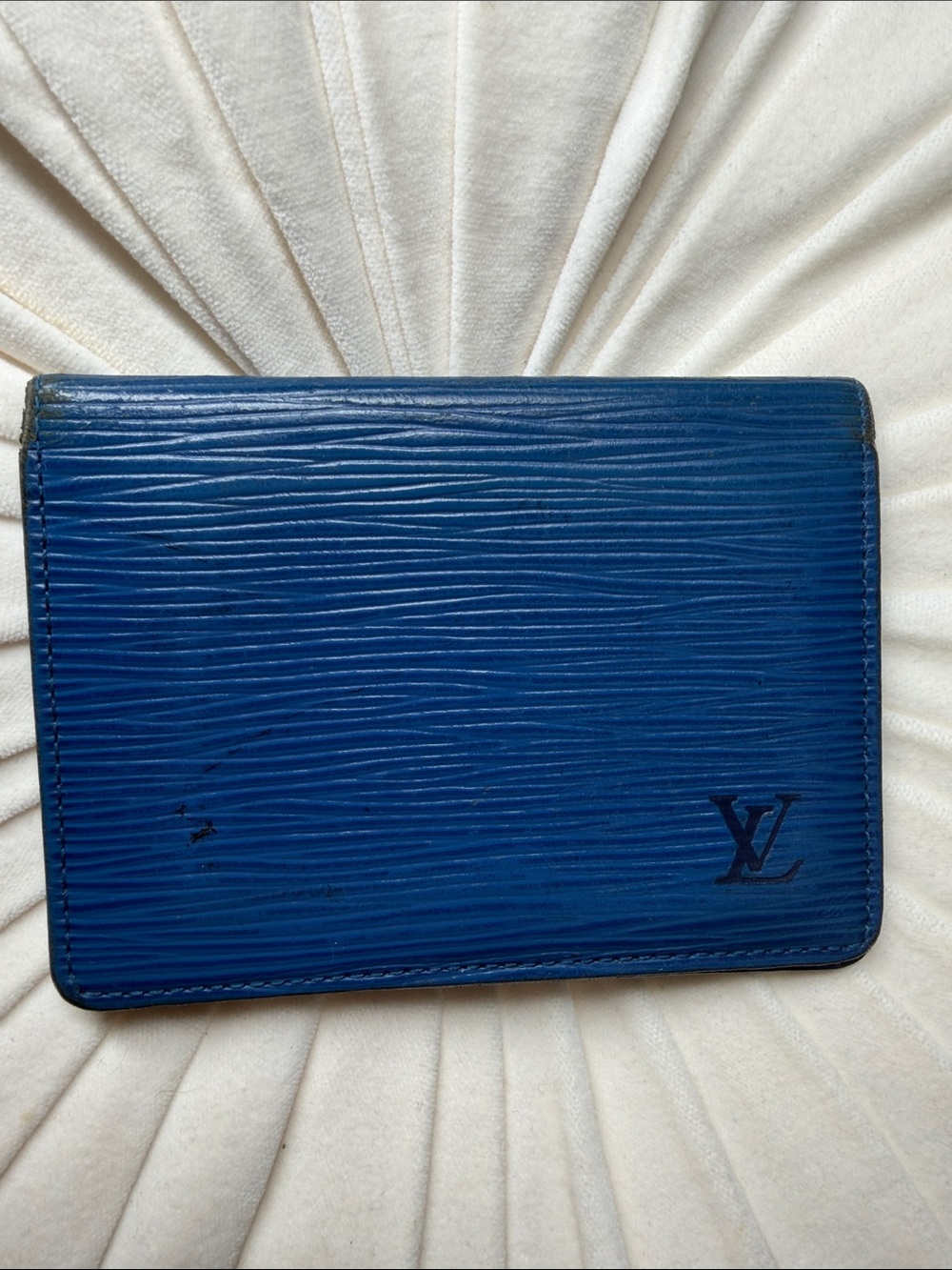 Louis Vuitton Navy Blue Epi Leather Card Holder